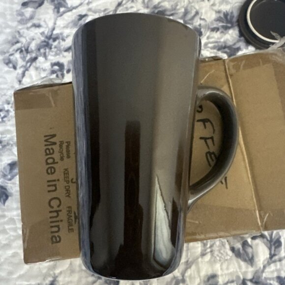 Ceramic Lidded Coffee Tea Mug Cup with Infuser and LidLarge 6 Inch Tall By Dowan - Picture 4 of 11